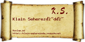 Klain Seherezádé névjegykártya